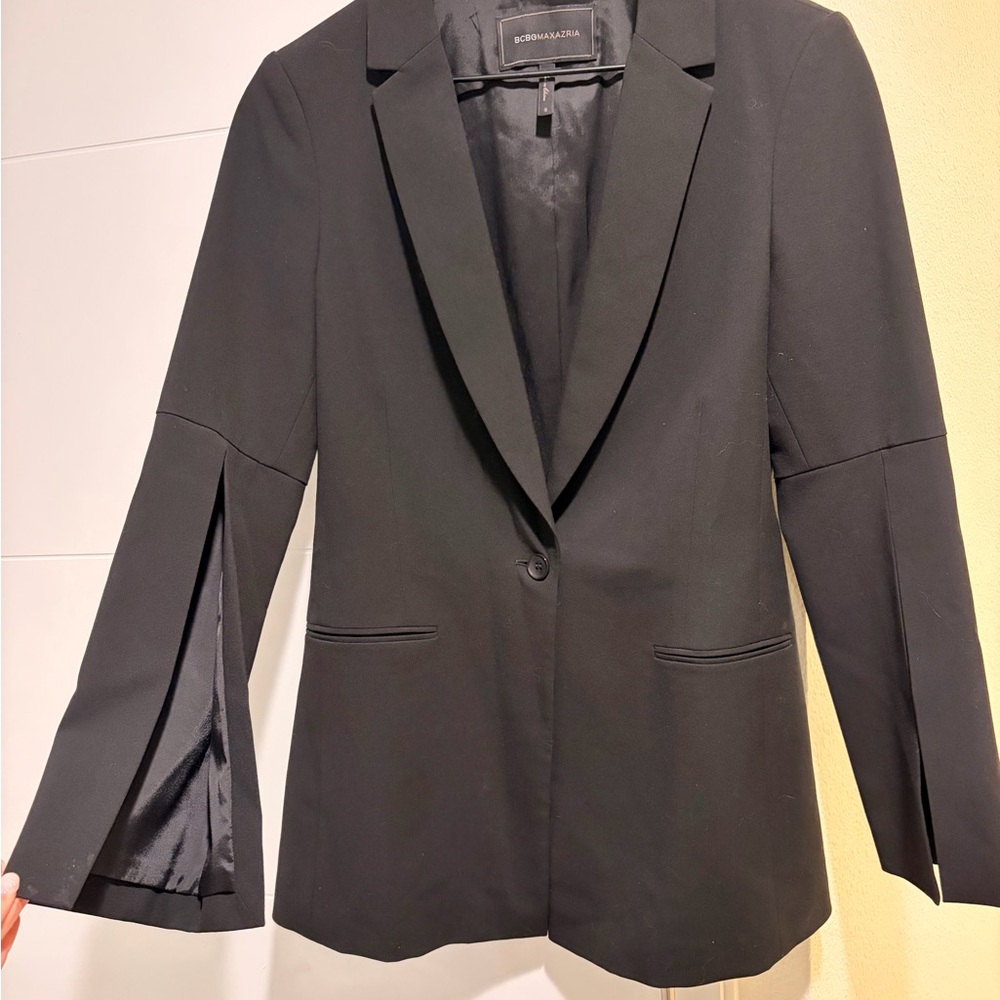 BCBGMaxAzria Black Cape Slit Sleeve Blazer - Picture 2 of 6